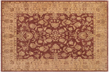 handmade Traditional Kafkaz Chobi Ziegler Brown Tan Hand Knotted RECTANGLE 100% WOOL area rug 8 x 10